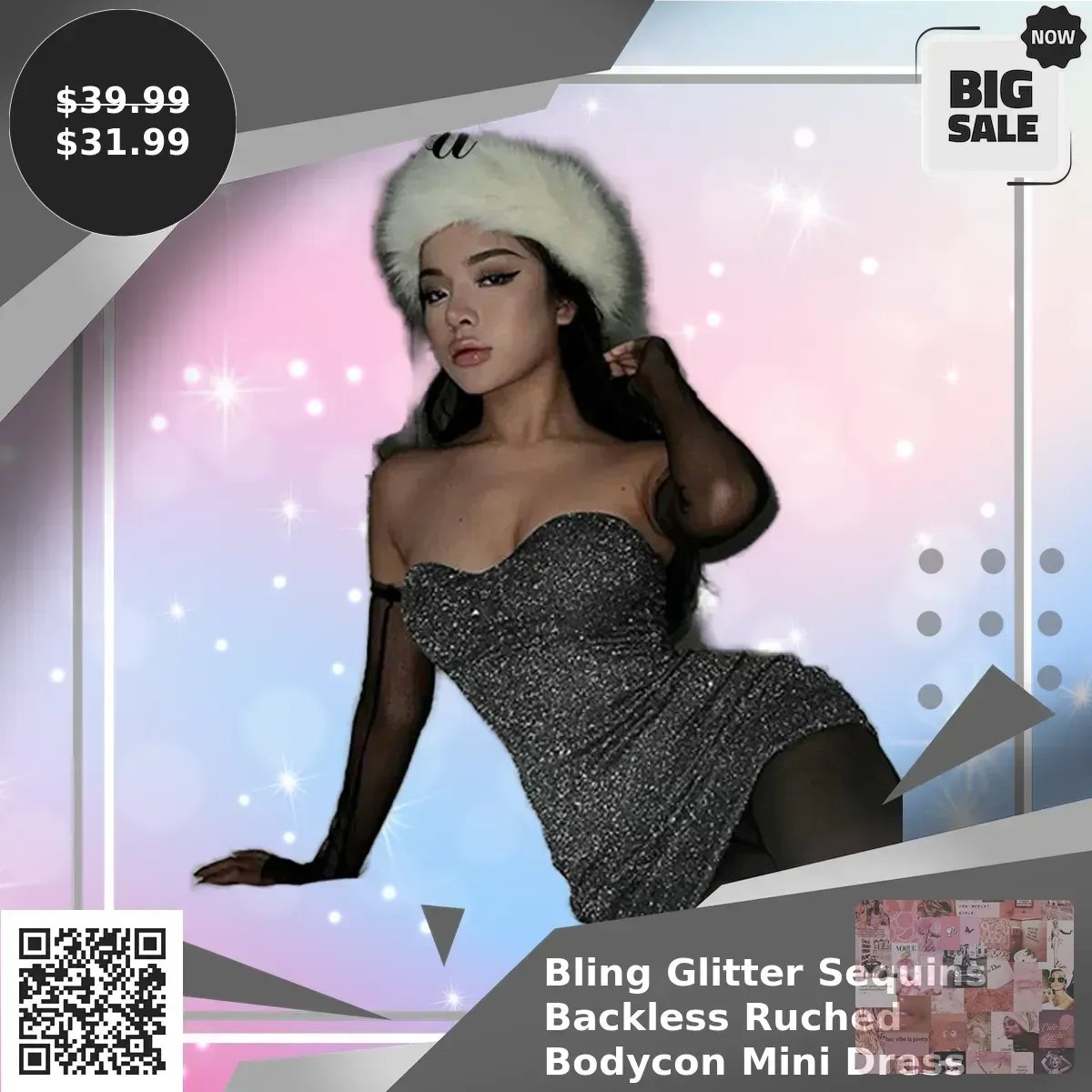 browsglamour's tweet photo. Turn heads in our Bling Glitter Sequins Backless Ruched Bodycon Mini Dress! Y2K style, medium stretch for comfort, and 20% off until June 6. Only $31.99! Shop now: https://t.co/JT7yfCWNwH ✨ #standout #partydress https://t.co/ChmURx7xxo