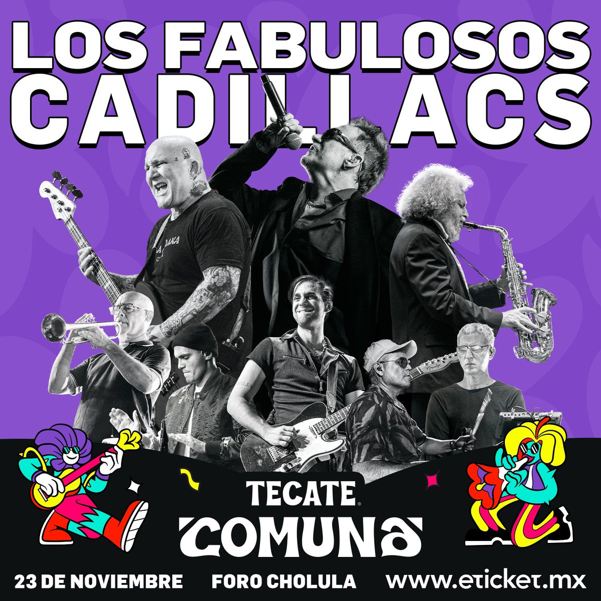 ¡LOS FABULOSOS CADILLACS! 🛞 Una de las bandas más legendarias de toda Latinoamérica estará en  #TecateComuna 🔊 @lfcoficial 

💳 #PreventaCitibanamex 31 mayo
🎸 Venta General a partir del 1 junio
🌻 Boletos a través de Eticket