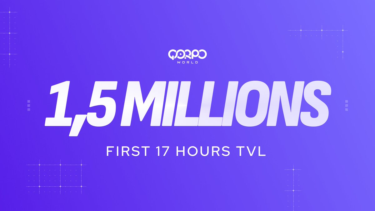 1.5 MIL $QORPO LOCKED FOR THE FIRST 17 HOURS!

Warriors, you are amazing! In just the first 17 hours of the $QORPO staking program being live on QORPO WORLD, you've already staked 1.5 million tokens.

By unlocking the upgraded benefits, you've activated QORPO POWER with huge