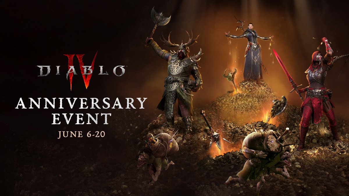 We're planning one Hell of a birthday party 👿

Celebrate the #DiabloIV &amp; <a href="/DiabloImmortal/">Diablo Immortal</a> Anniversary in game, from June 6-20.

Learn more: blizz.ly/456gUmD