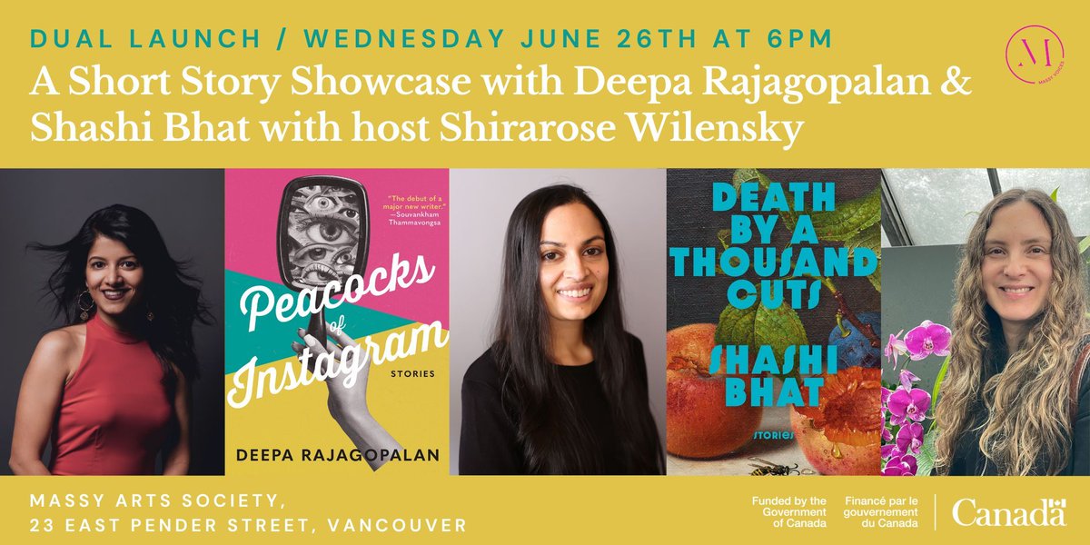 Join Massy Arts, Deepa Rajagopalan & Shashi Bhat from 6-8pm for an evening of short story readings and discussion with host Shirarose Wilensky. bit.ly/4arcqbn
