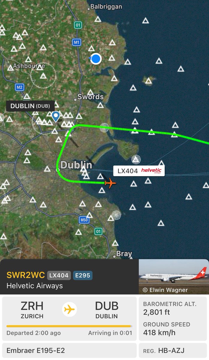 #LX404 / #SWR2WC has gone around due to issues setting up for an RNP approach on their FMS.

They will attempt another landing via a different method.

#aviation #avgeek #DublinAirport #Dublin #Goaround
