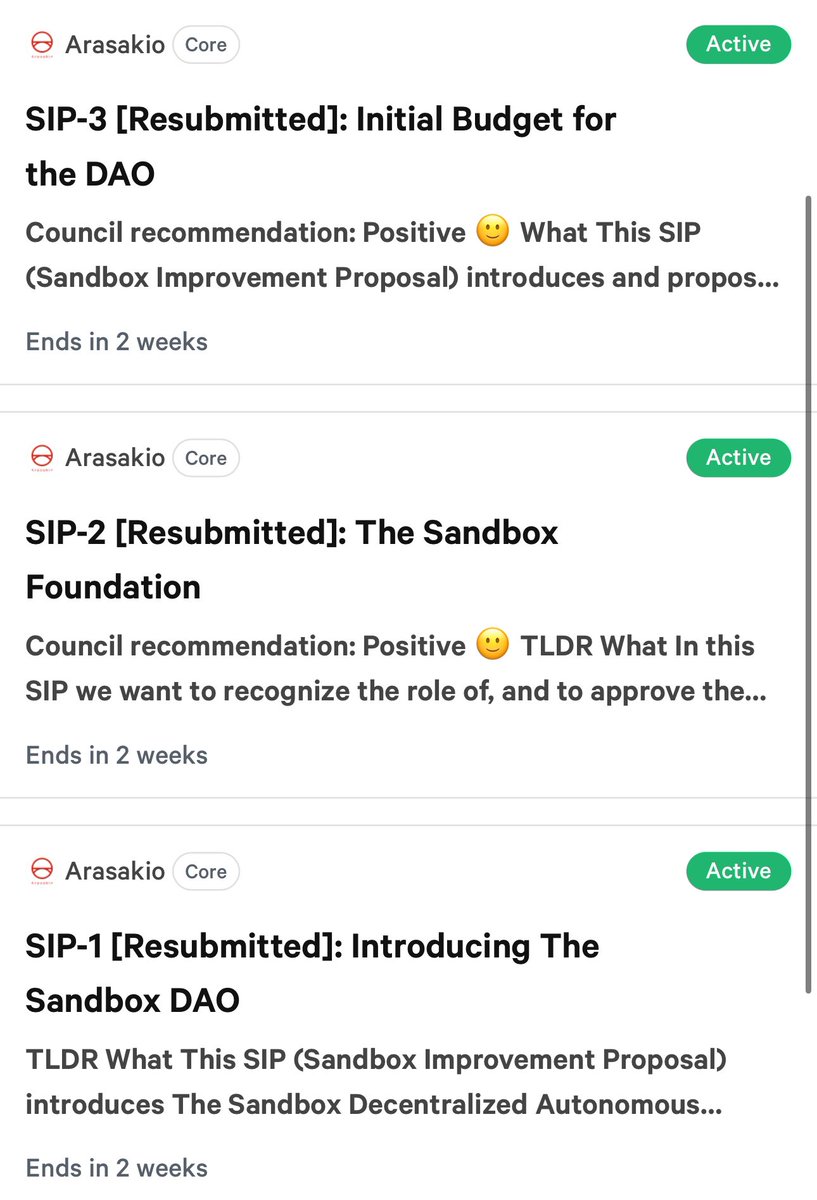 Sebastien 🏞 (@borgetsebastien) on Twitter photo 👋 Dear <a href="/TheSandboxDAO/">The Sandbox DAO</a> fam, we're aware of a misconfiguration of SIPs 1, 2 and 3 with regards to LAND owner voting power. Listening to the voice of the community and our council, we took immediate actions and are deleting SIPs 1, 2 and 3 and republishing them immediately with the 👋 Dear <a href="/TheSandboxDAO/">The Sandbox DAO</a> fam, we're aware of a misconfiguration of SIPs 1, 2 and 3 with regards to LAND owner voting power. Listening to the voice of the community and our council, we took immediate actions and are deleting SIPs 1, 2 and 3 and republishing them immediately with the