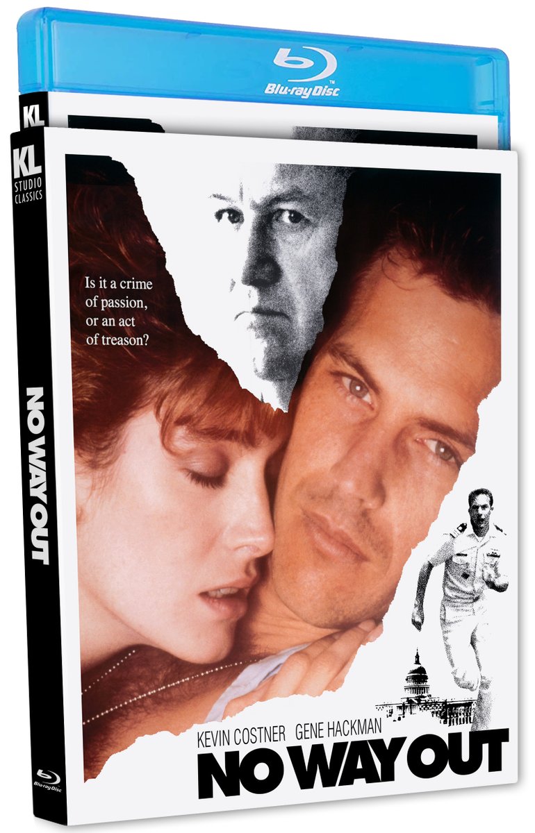 Coming July 30th on 4KHUD and Blu-ray!
kinolorber.com/product/no-way…

NO WAY OUT (1987)

DISC 1 (4KUHD):
• Brand NEW HDR/Dolby Vision Master – From a 4K Scan of the 35mm Original Camera Negative
• NEW Audio Commentary by Filmmaker/Historian Steve Mitchell and Writer/Actor Richard