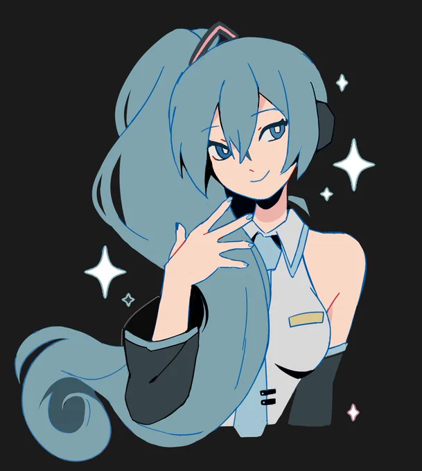 love you one sided pony tail miku 