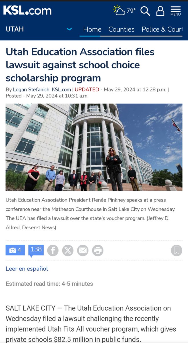 The @myuea could have sued when the Utah Fits All was signed into law, or when the search for a program manager began, or when the @UTBoardofEd entered a contract, or when the #utleg doubled the funding. 

But they waited.

Their goal is to cause pain for these families.