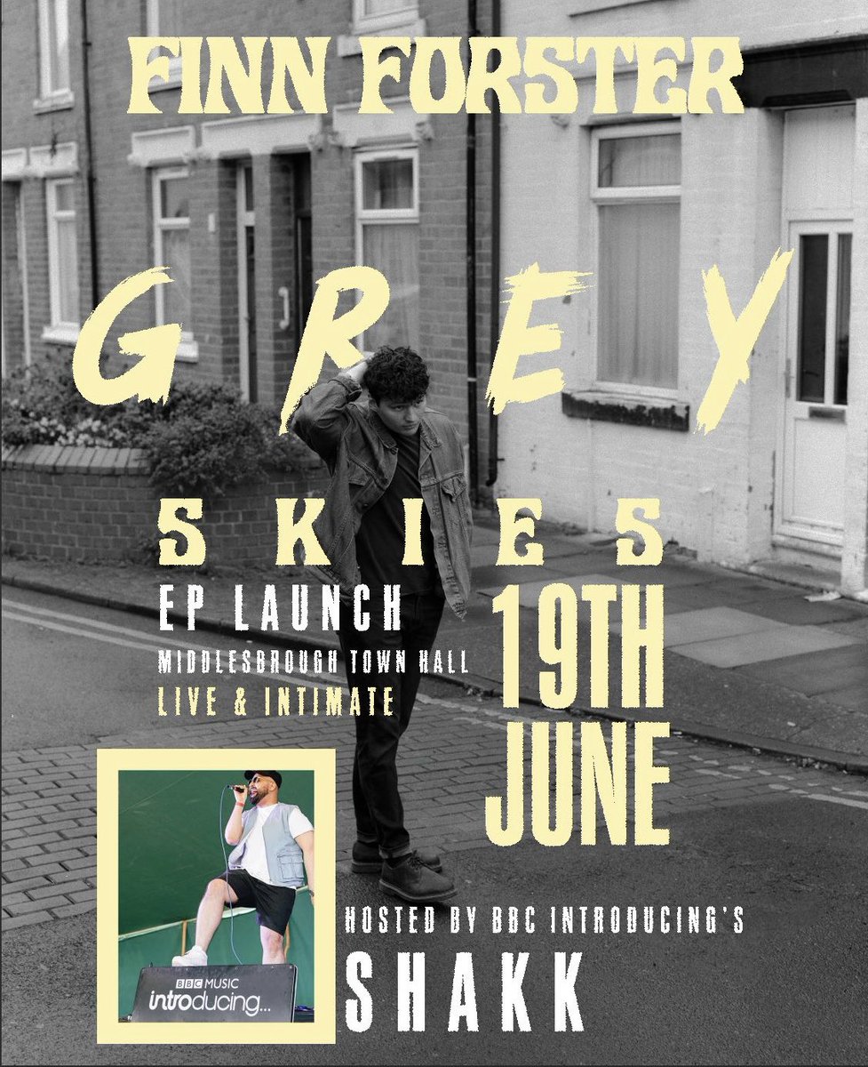 Finn Forster (@finnforster1) on Twitter photo 📣 HUGE ANNOUNCEMENT 📣
Im buzzing to announce my official debut EP ‘Grey Skies’ will be out everywhere on Friday 21st June.
Join me for an intimate acoustic EP launch at <a href="/mbro_townhall/">Middlesbrough Town Hall</a> 19th June. 🙌
Tickets:
middlesbroughtownhall.co.uk/event/finn-for…
📸 Adam Marsden 📣 HUGE ANNOUNCEMENT 📣
Im buzzing to announce my official debut EP ‘Grey Skies’ will be out everywhere on Friday 21st June.
Join me for an intimate acoustic EP launch at <a href="/mbro_townhall/">Middlesbrough Town Hall</a> 19th June. 🙌
Tickets:
middlesbroughtownhall.co.uk/event/finn-for…
📸 Adam Marsden