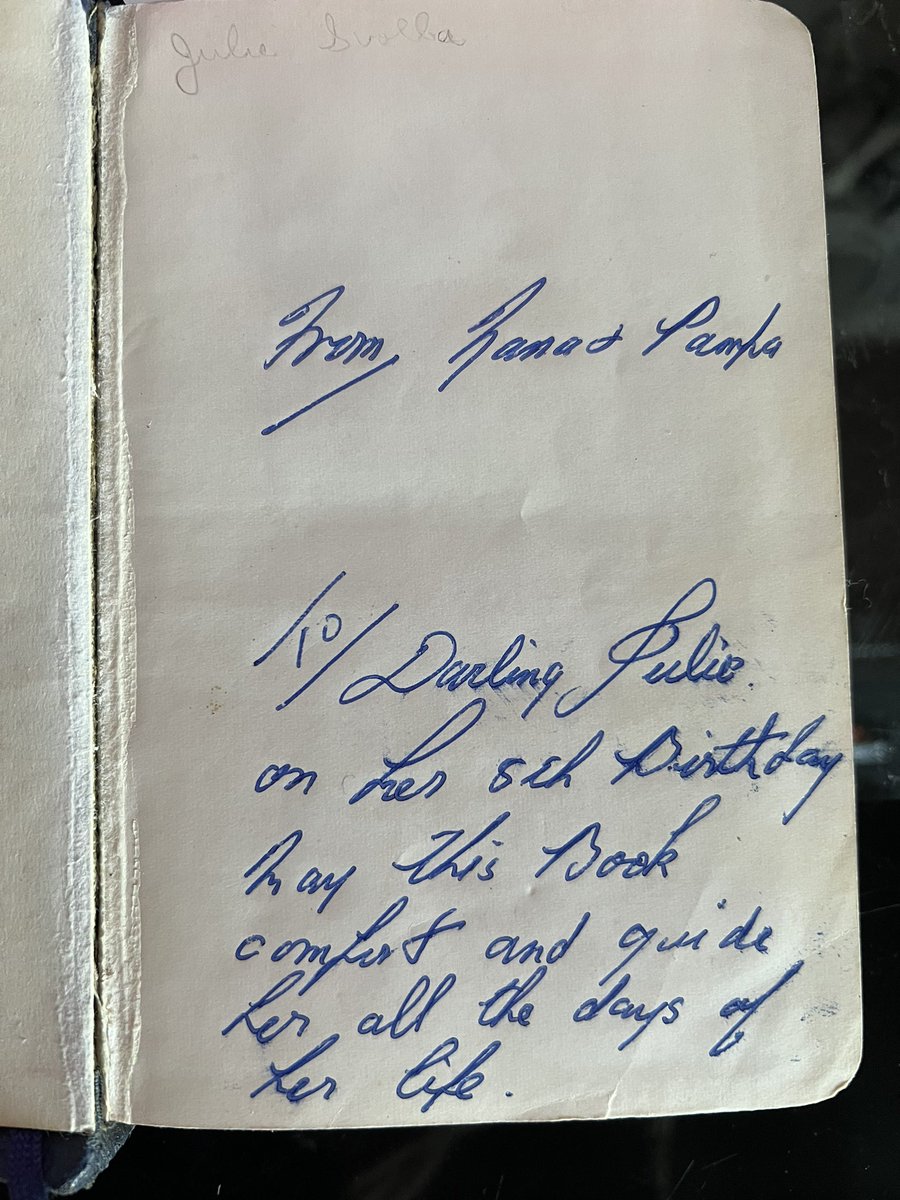 My British grandfather “Pampa” had the most beautiful handwriting. This is inside the Bible I received as a girl. I’ll treasure it always.