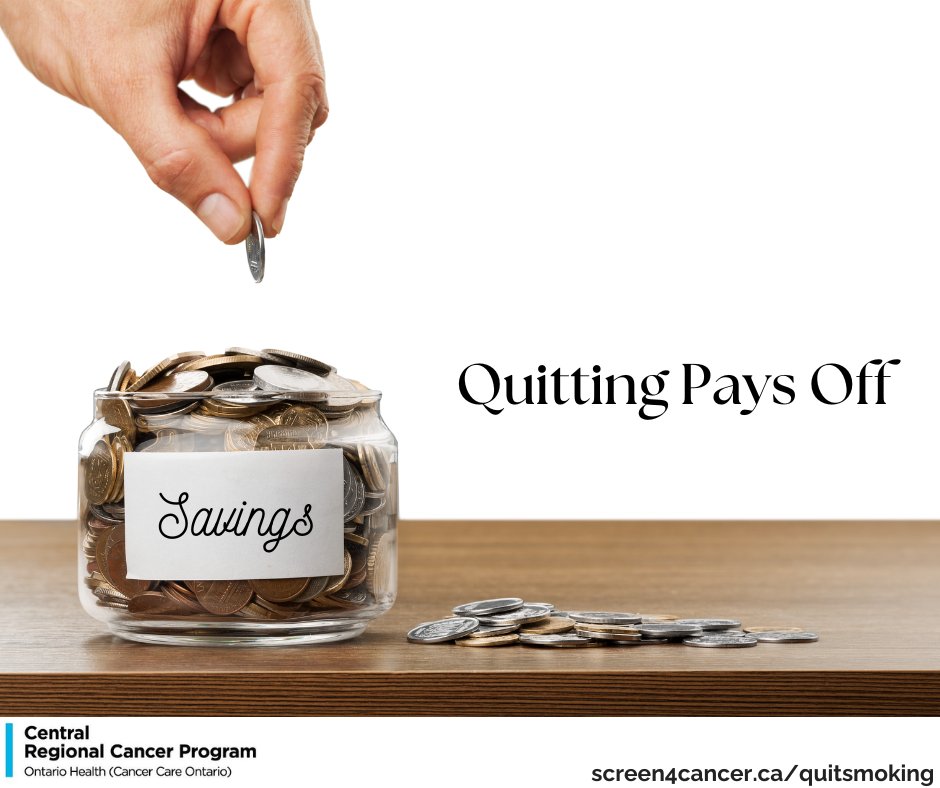 Quitting smoking pays off… in many ways! Visit smokefreecurious.ca/s/calculator and see how much money you will save being smoke free! 

Need help quitting? screen4cancer.ca/quitsmoking for resources in our region. 

#screen4cancer
#WolrdNoTobaccoDay