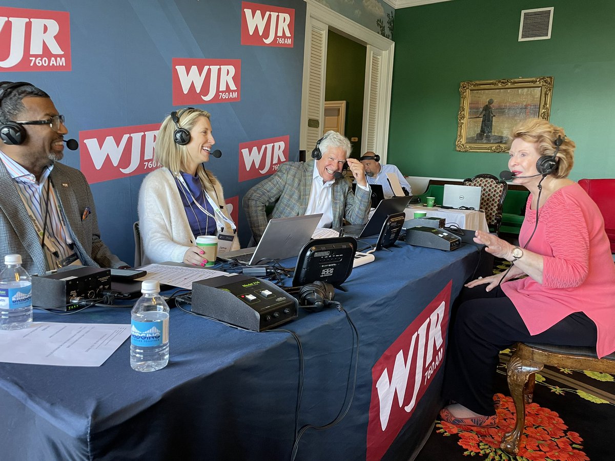 Right NOW on WJR.com, Michigan’s outgoing U.S. Senator @SenStabenow chats with @newsGuy760, Lloyd Jackson, and @Jamie_Edmonds at the 2024 Mackinac Policy Conference! #MPC24