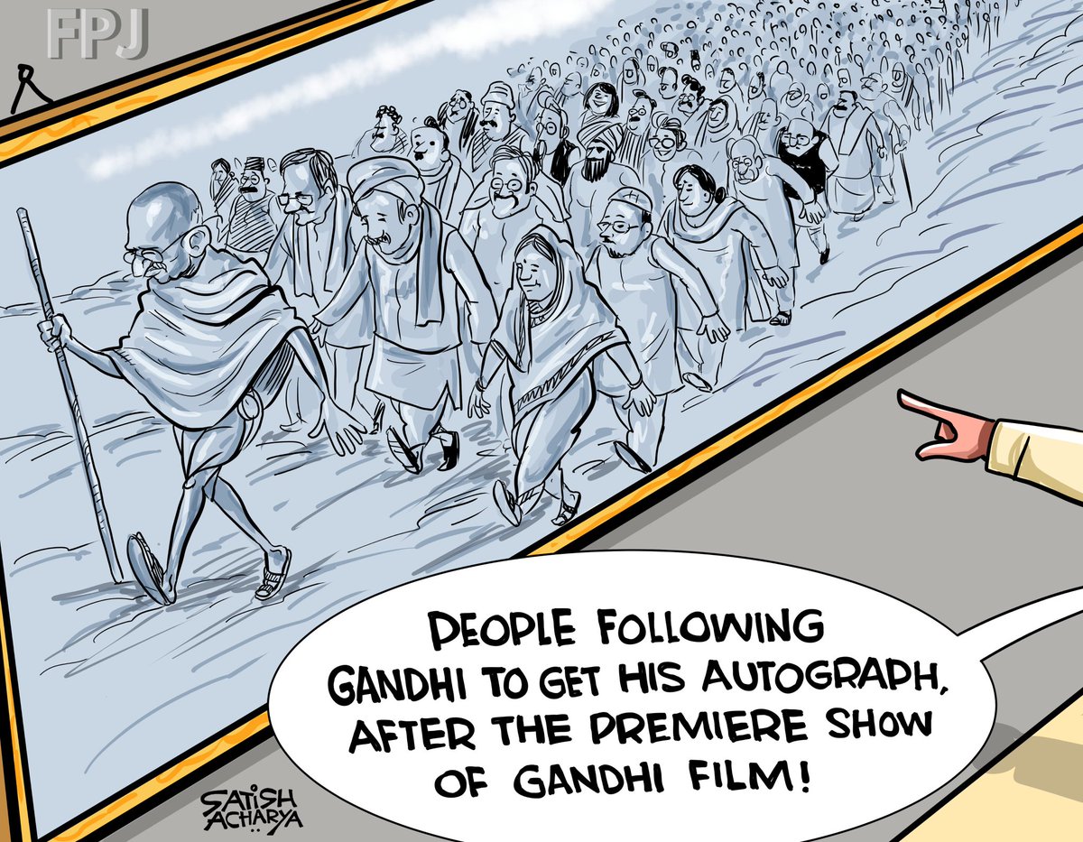 Nobody knew Gandhi before the Gandhi film- Modi. #Gandhi #Modi @fpjindia cartoon.