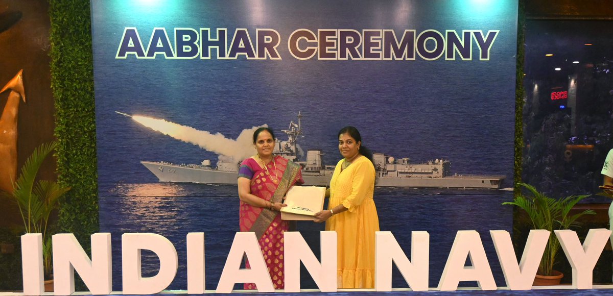 Aabhar Ceremony was conducted by #IN_Circars for retiring sailors and their families on 30 May 24 to acknowledge their contribution to Indian Navy at ENC SI, Naval Base. The retiring sailors were presented Navy Crests, followed by high tea. @IN_HQENC