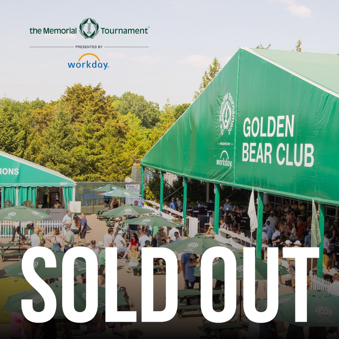 Tickets in the Golden Bear Club are now SOLD OUT. Please visit the link below for more of our ticket options at this years #theMemorial 

🎟️ bit.ly/tMTTix