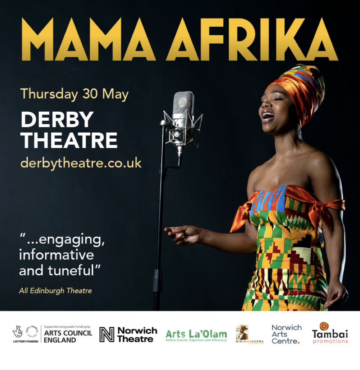 Anna Soko Mudeka (@annamudeka) on Twitter photo Mama Afrika in Derby TONIGHT at Derby Theatre! <a href="/derbytheatre/">Derby Theatre</a>. We still have tickets available…get yours now!
📅 Thu 30th May
📍Derby Theatre
🎟️ derbytheatre.co.uk/event/mama-afr…
<a href="/dcfcofficial/">Derby County</a>
#AnnaMudeka #MamaAfrika #ArtsCouncilEngland #AceSupported #LetsCreate #Derby #WhatsOnDerby Mama Afrika in Derby TONIGHT at Derby Theatre! <a href="/derbytheatre/">Derby Theatre</a>. We still have tickets available…get yours now!
📅 Thu 30th May
📍Derby Theatre
🎟️ derbytheatre.co.uk/event/mama-afr…
<a href="/dcfcofficial/">Derby County</a>
#AnnaMudeka #MamaAfrika #ArtsCouncilEngland #AceSupported #LetsCreate #Derby #WhatsOnDerby
