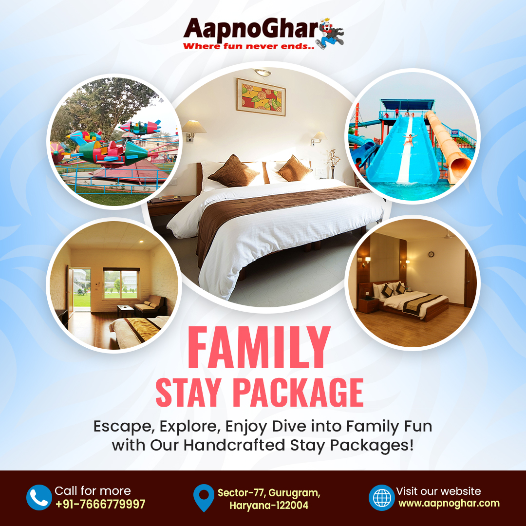 From Playtime to Peaceful Evenings. Dive into the family fun with our tailored 𝐅𝐚𝐦𝐢𝐥𝐲 𝐒𝐭𝐚𝐲 𝐏𝐚𝐜𝐤𝐚𝐠𝐞𝐬 at #aapnoghar #resort
🌐aapnoghar.com📲7666779997
#FunTimes #adventures #familyfuntime #EnjoyGreatWeekend #SummerVibes #familyfun #delhi #gurugramcouple