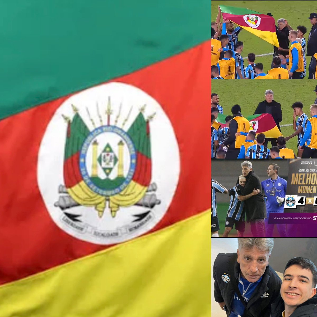 Noite de Grêmio!
Noite de emoção, e amor pelo nosso Rio Grande.
Feliz de ver meu neto Santiago Gonzaga vibrando com o Renato Gaúcho.