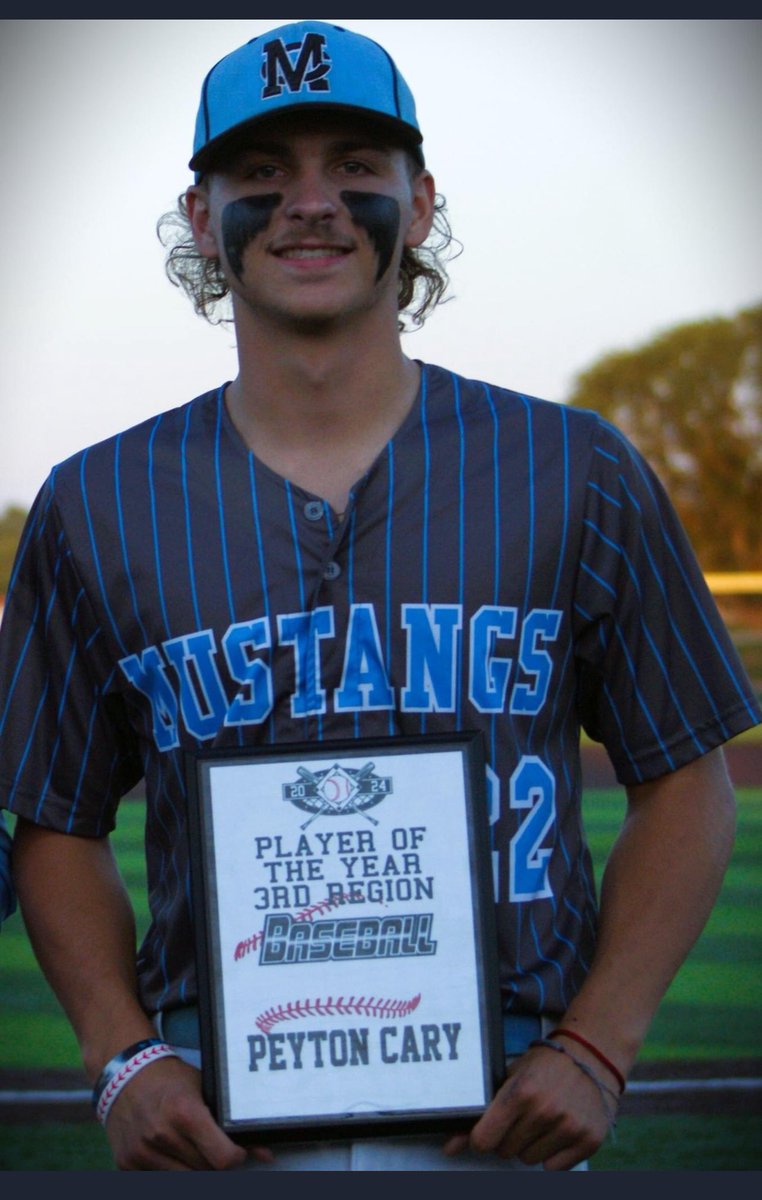 @MCBaseballdaily wants to Congratulate @PeytonCary being named 3rd Region Player of the Year. Peyton was 💡’s out all year, @MSUEaglesBsball is getting a Hard Worker with a “Warrior Mentality”. He’s a pitcher who wants the ⚾️ in the 🔥of a moment and has showed he can compete.