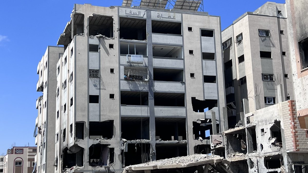 At night, the Israeli occupation forces KILLED my son.. In the morning, they bombed my apartments. In ground floor of this building, my sons had a supermarket that Israeli occupation destroyed in November. Today, they bombed my apartments in the sixth floor..
