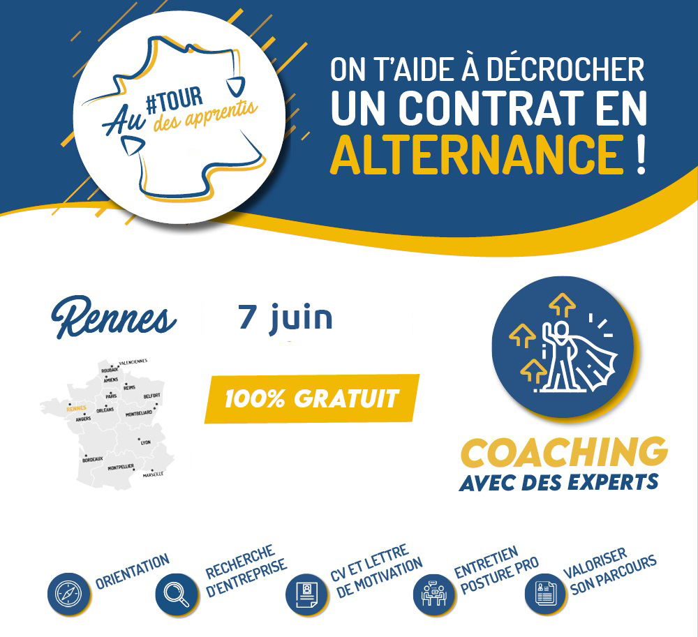 📢L’ANAF organise actuellement une nouvelle édition du Tour des Apprentis.
📅RDV le 7 juin de 10h30 à 17h à L'Exploratoire 2 cours des Alliés 35000 Rennes.
Projet professionnel, CV, candidatures, entretiens… Toutes les clés pour décrocher un contrat !
autourdesapprentis.fr