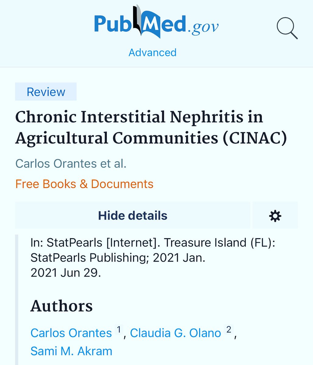 nefrorantes's tweet photo. Chronic Interstitial Nephritis in Agricultural Communities #CINAC @StatPearls1 https://t.co/KJNKG2lKHi https://t.co/F0kkNrPlSj
