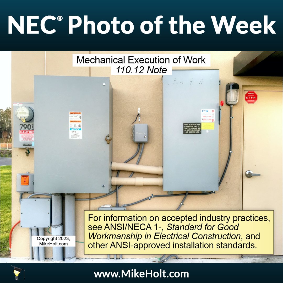 Check out this NEC photo! This is designed to put an NEC rule at your fingertips each week! For more information visit mikeholt.com/code............. #MikeHoltEnterprises #MikeHolt #NationalElectricalCode #ElectricalTraining #ElectricalTrade #Electrician #ElectricianLife