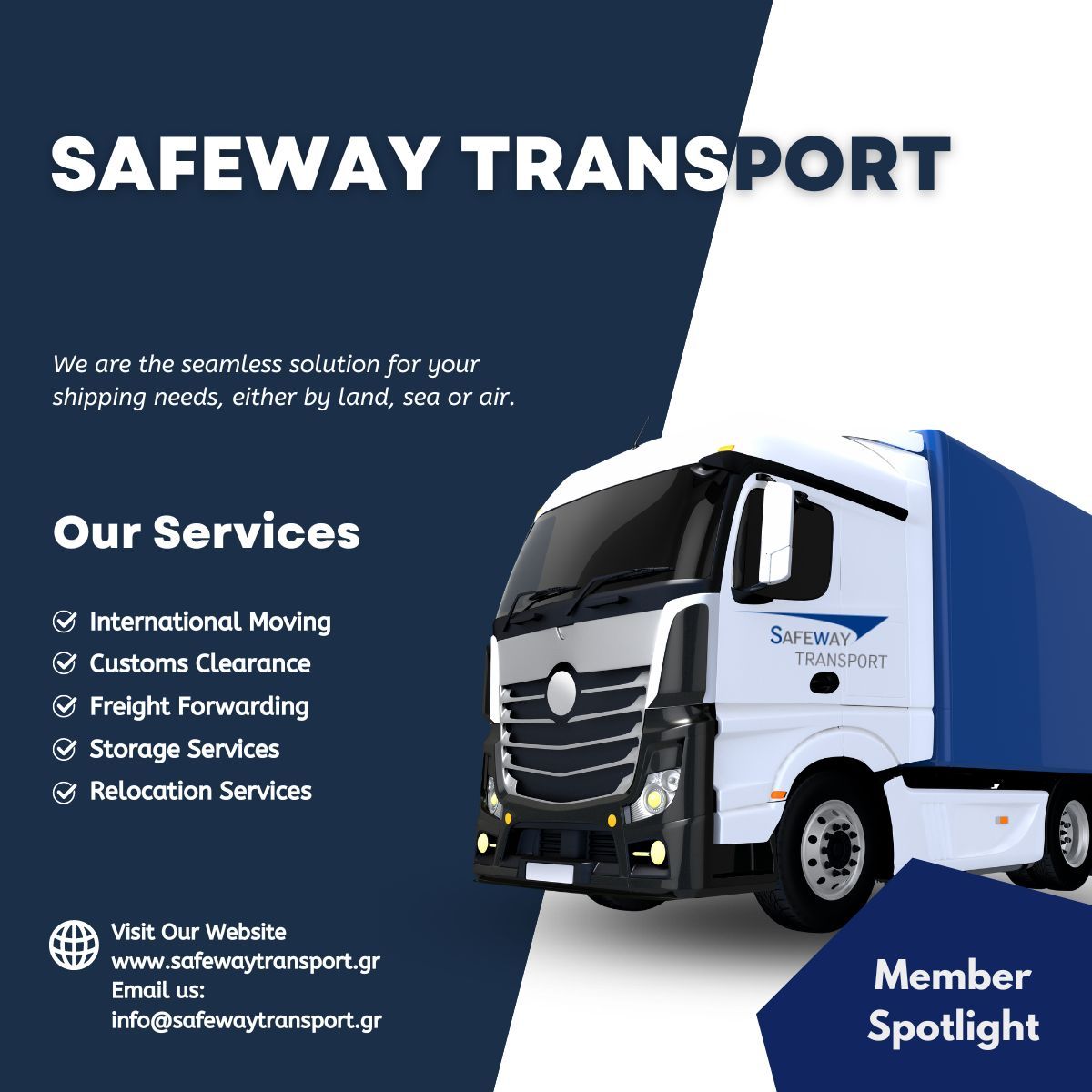 Excited to introduce Safeway Transport, our top Commercial Member for international relocations. With a 10/10 personalized experience, they make moving stress-free. Contact them today for a seamless transition! #SafewayTransport #RelocationServices