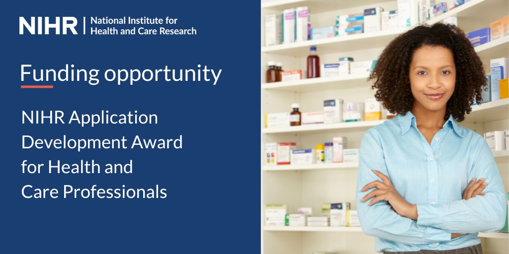 Are you a health and care professional interested in carrying out research? We are commissioning up to ten Application Development Awards for teams involving Health and Care Professionals to carry out development work prior to research applications: nihr.ac.uk/funding/2420-n…