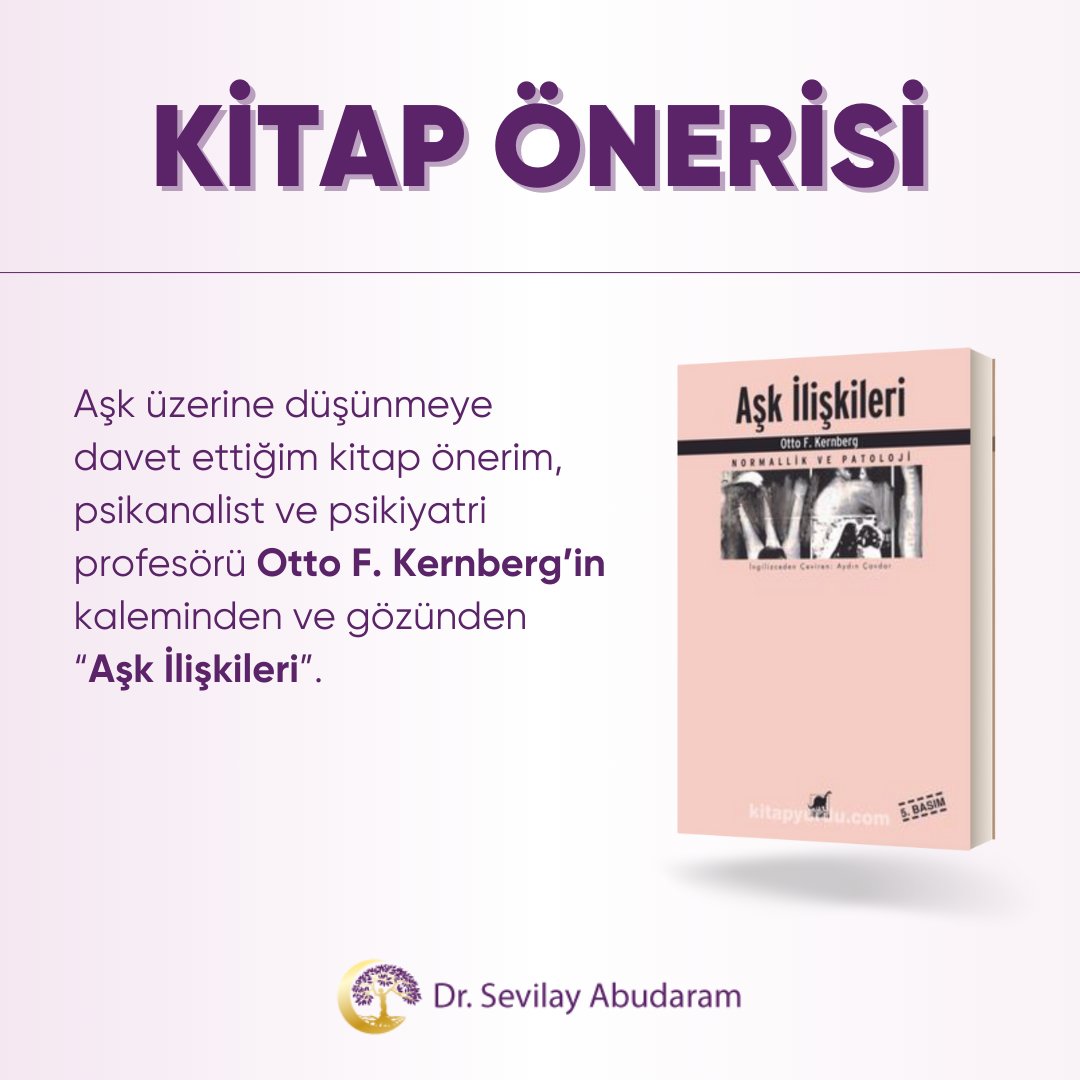 Aşk ilişkilerini, döngülerini derinlikli düşünmek ve daha iyi anlamak için çok kıymetli bir kitap. Keyifli okumalar 📚

drsevilayabudaram.com/tr

#coupletherapy #coupletherapist #psychologysupport #psychotherapy #ilişkiterapisi #çiftterapisti #psikolojidesteği #drsevilayabudaram