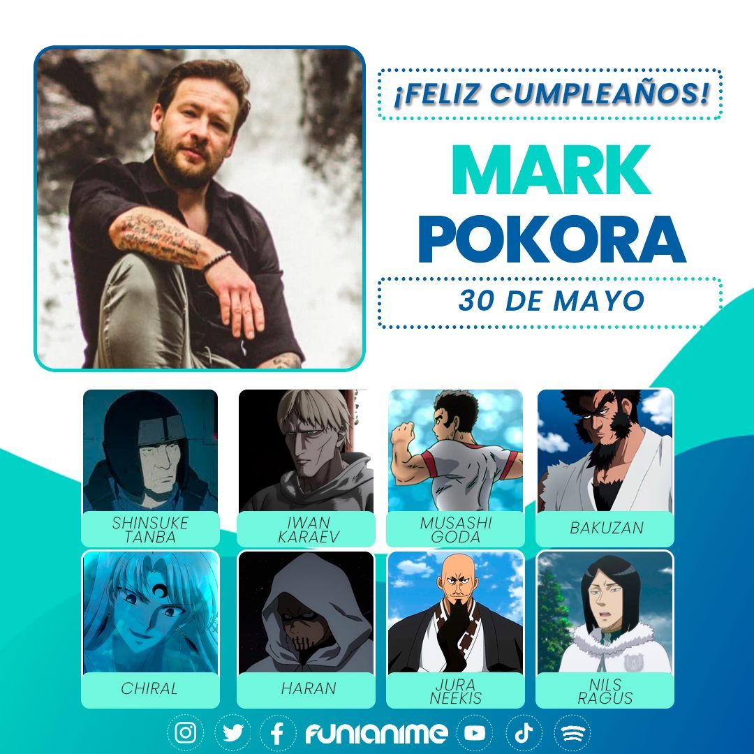 🎉🎈 ¡Muchas felicidades al locutor, actor y director de doblaje Mark Pokora que está de cumpleaños! 🎈🎉 @Markpokoramedia
