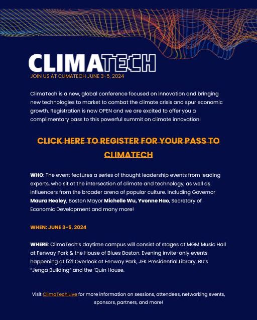 Only a few days left until the first @Climatechlive in Boston! As a proud partner, we cannot wait to push impact through innovation with thinkers, leaders, and innovator from around the world. Learn more: okt.to/beJSX4 #ClimaTechLive #AIM #AIMhigh #WhatsUrAIM