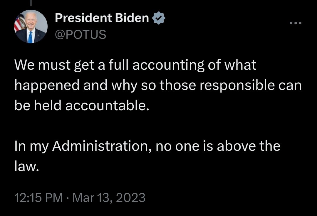 POTUS46Biden's tweet photo. @JoeBiden Ever heard of the separation of powers?

The Supreme Court as the highest court of the judicial branch interprets the law.

The President as the head of the executive branch enforces the law.

I refuse to enforce their improper interpretation of the law!

https://t.co/P6KdT0UG1S https://t.co/PDqoFpISPy