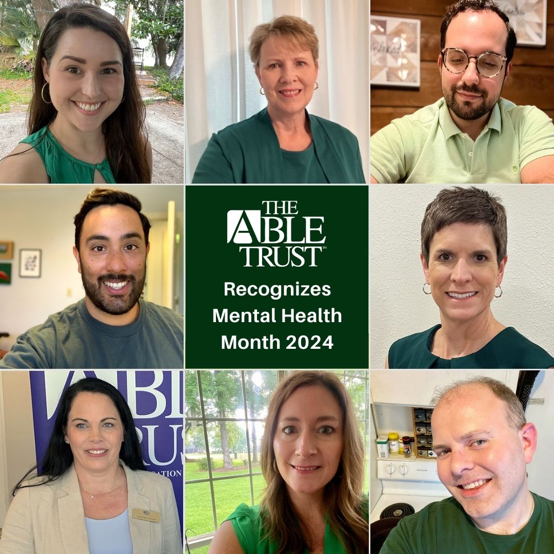 We at The Able Trust recognize May as Mental Health Month, an important time to raise awareness about mental health issues and discuss methods to maintain a clear and focused state of mind. How do you care for your mental health? #inclusiveflorida