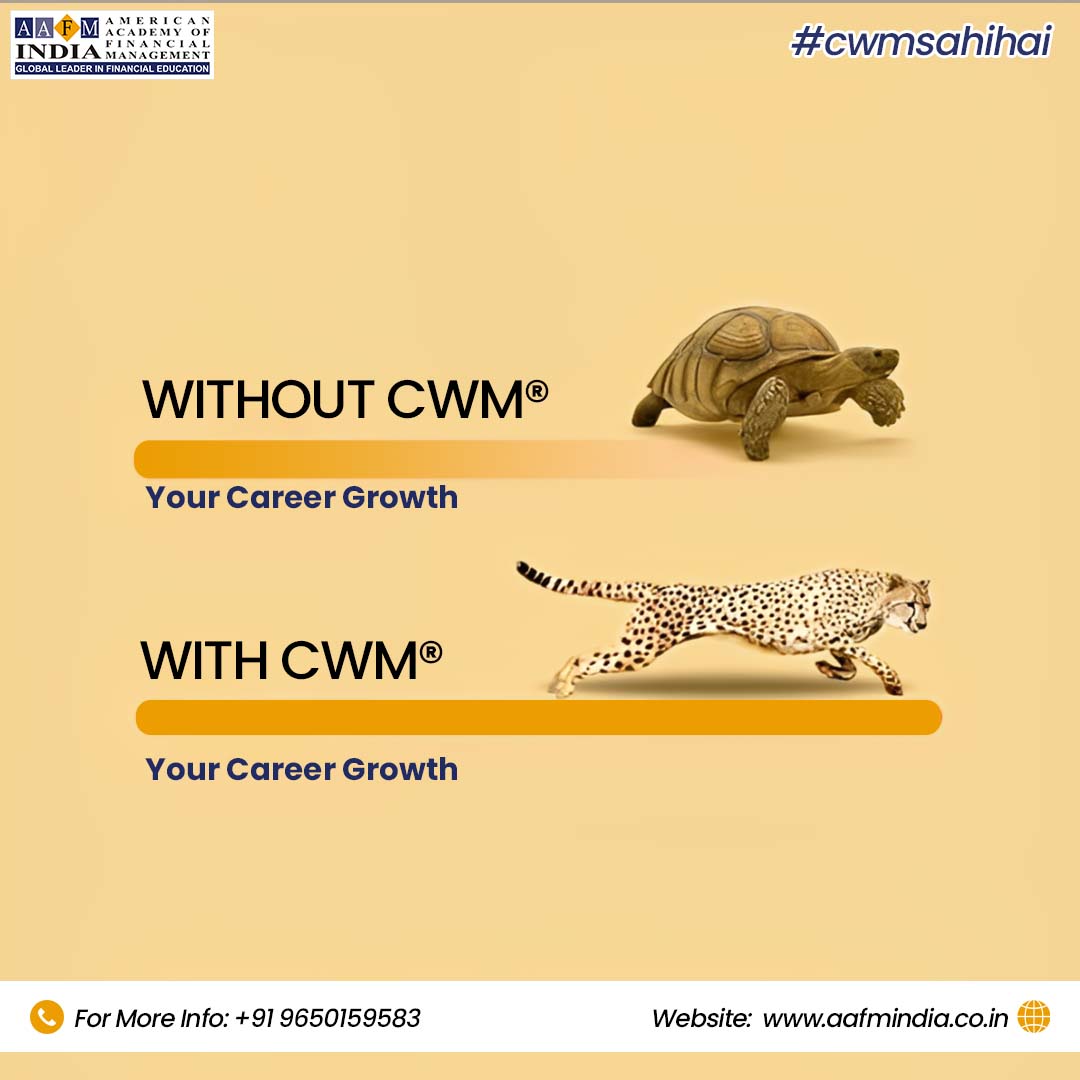 With the CWM® course, Fast track your career just like cheetah. Without it, your growth might crawl like a turtle.

What are you waiting for? What will you choose for career growth?

#careergrowth #professionaldevelopment #careeradvancement #cheetah #cwmsahihai #aafm #aafmindia
