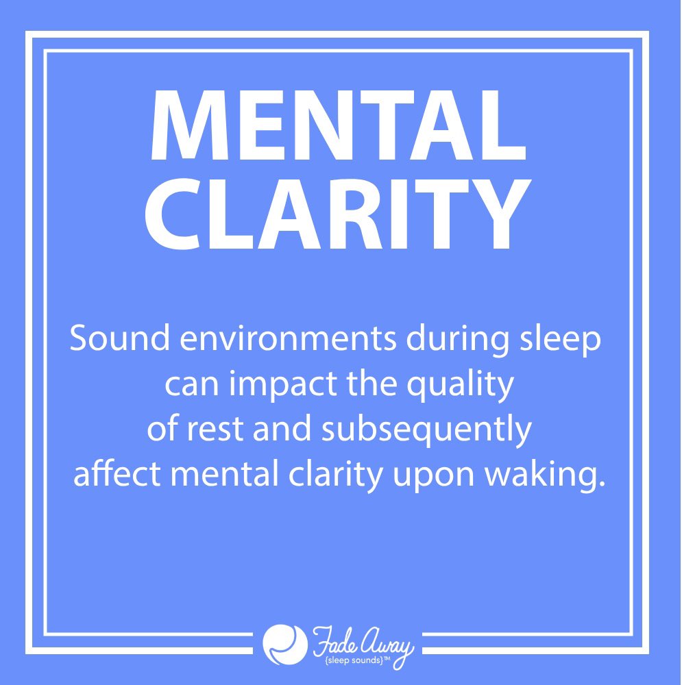 Sound environments during sleep can impact the quality of rest and subsequently affect mental clarity upon waking. Soothing sleep sounds promote uninterrupted sleep cycles and contribute to waking up feeling refreshed and mentally clear.  #mentalclarity #goodsleep #sleepsounds