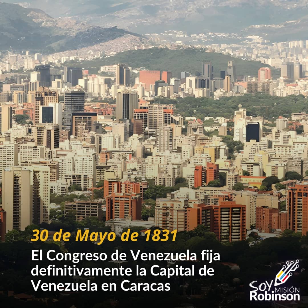 Se cumplen 193 años que Congreso de Venezuela fija definitivamente la Capital de Venezuela en Caracas. Desde la secesión de la Gran Colombia hasta este momento.

#UnidosDeCorazón 

<a href="/NicolasMaduro/">Nicolás Maduro</a> 
<a href="/_LaAvanzadora/">Yelitze Santaella</a> 
<a href="/Sociabolivarian/">Lilian Oropeza</a>