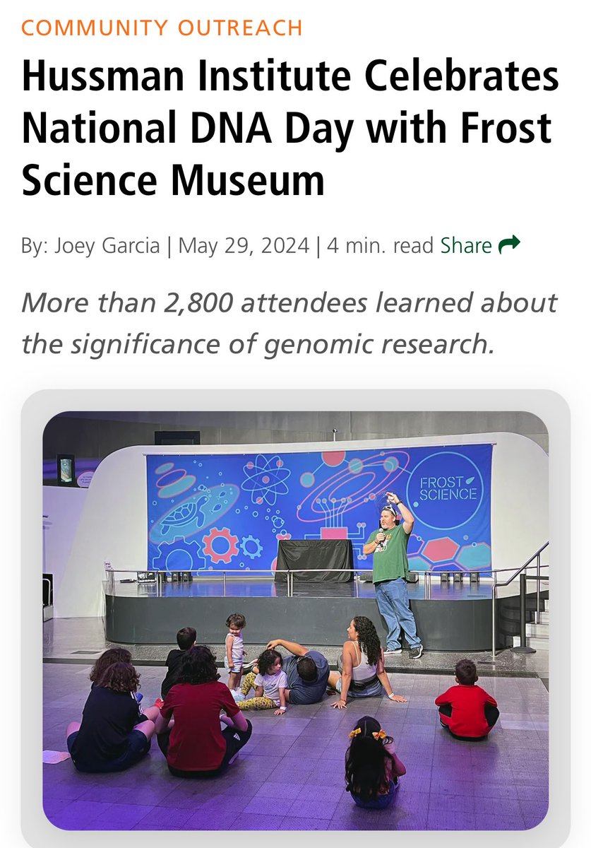 Hussman Institute Celebrates National DNA Day with Frost Science Museum …. 🔗LEARN MORE: LINK IN BIO 🔗