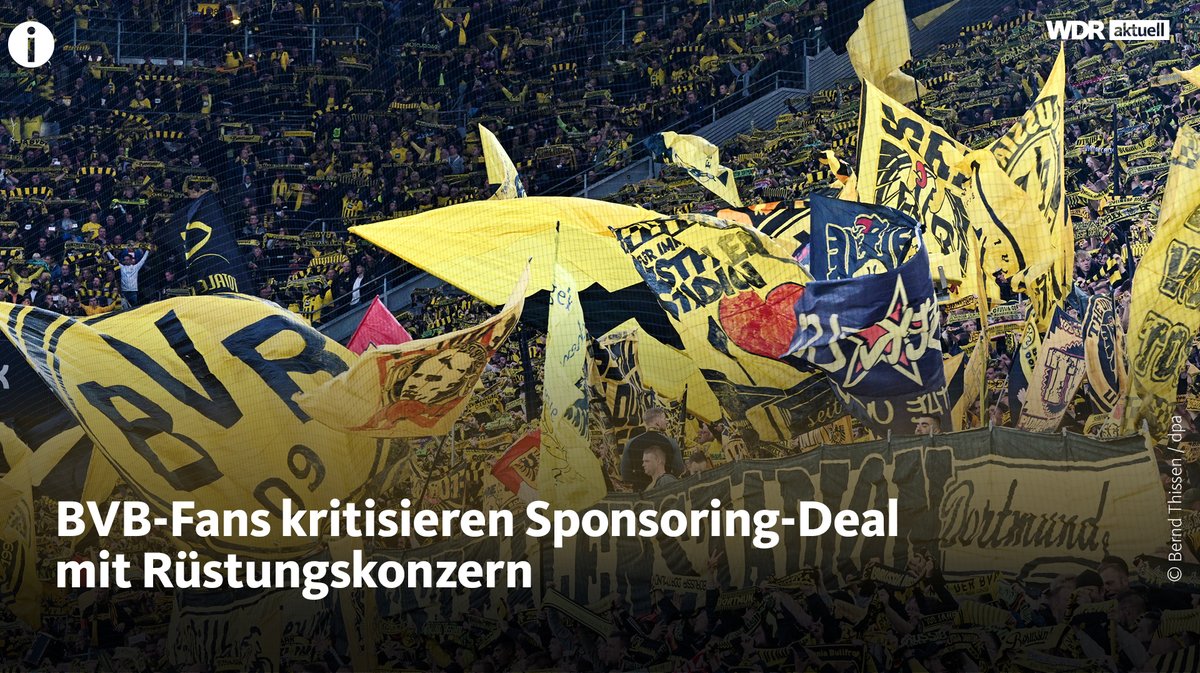 Der Einstieg des Rüstungskonzerns #Rheinmetall als @BVB-Sponsor ist offenbar gegen den Willen der Fans erfolgt. Die Fan- und Förderabteilung zweifle, ob der Deal mit den Vereinswerten vereinbar ist, stellten die Vertreter jetzt klar. www1.wdr.de/sport/fussball…