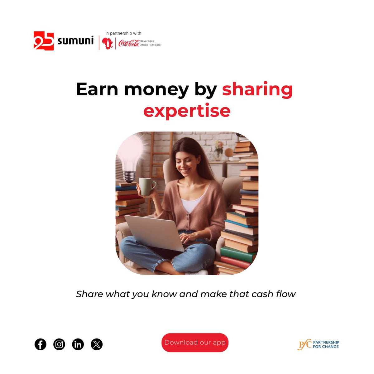 Turn your expertise into profit with Sumuni 
share your knowledge in any sector and get paid hourly!
Get the app: tinyurl.com/sumuni
Website: sumuni.net
Letyour knowledge flow cash!  
#expertise #earnmoney #HourlyPayment