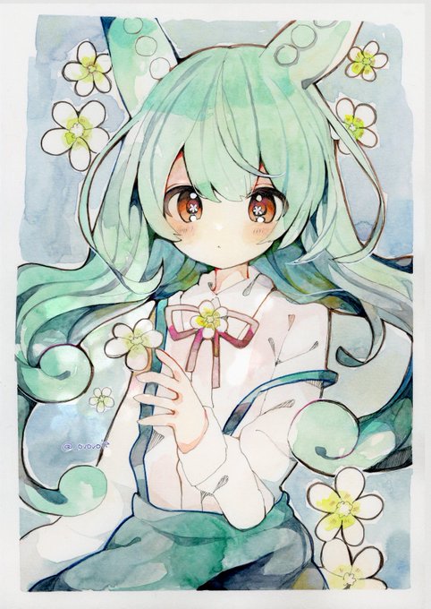 「1girl white flower」 illustration images(Latest)