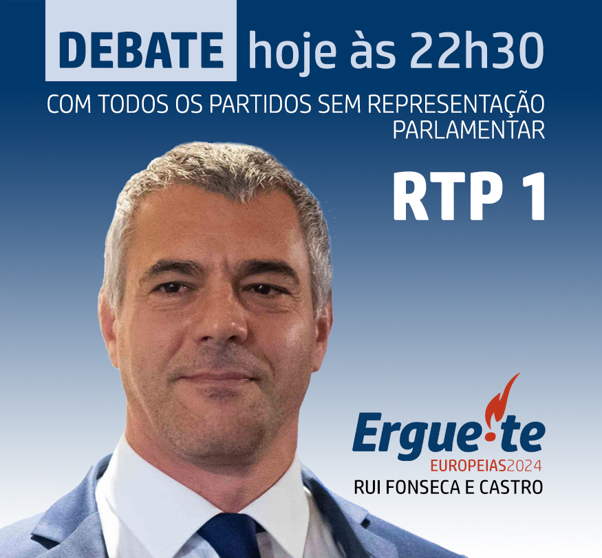 A não perder! 
Hoje à noite, na RTP1, o candidato do Ergue-te!, @Rui_Attorney , mostrará a diferença!
#ErgueTe #ergueteportugal #deverdedizeraverdade #rupturatotalcomosistema #Europeias2024 #ruidafonsecaecastro