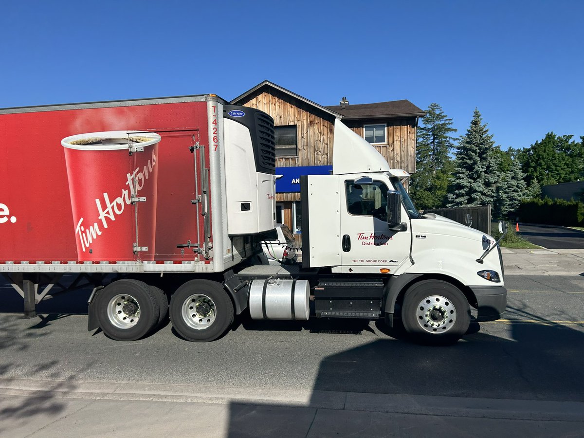 Back in the home country 🇨🇦, first stop @TimHortons for medium double/double and a honey dip donut. Look, they knew I was coming and sent a truckload!