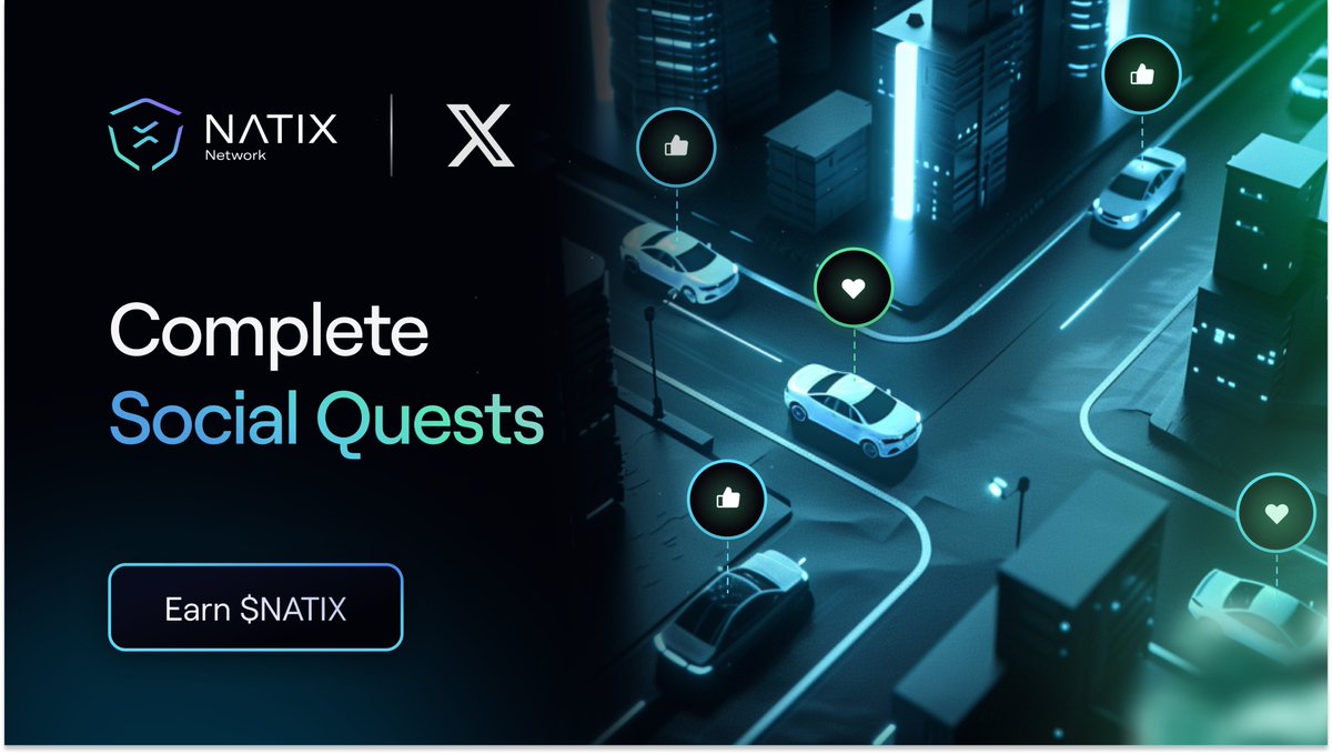 #DePIN and AI fans, Social Quests are live on Drive&amp;!

Link your account and earn points for mentioning $NATIX or <a href="/NATIXNetwork/">NATIX Network</a> when tweeting or retweeting, quoting, replying, and liking NATIX’s and fellow # NATIXIANs' posts.

Cycle 1 reward pool amounts to 200M $NATIX 💰

Full