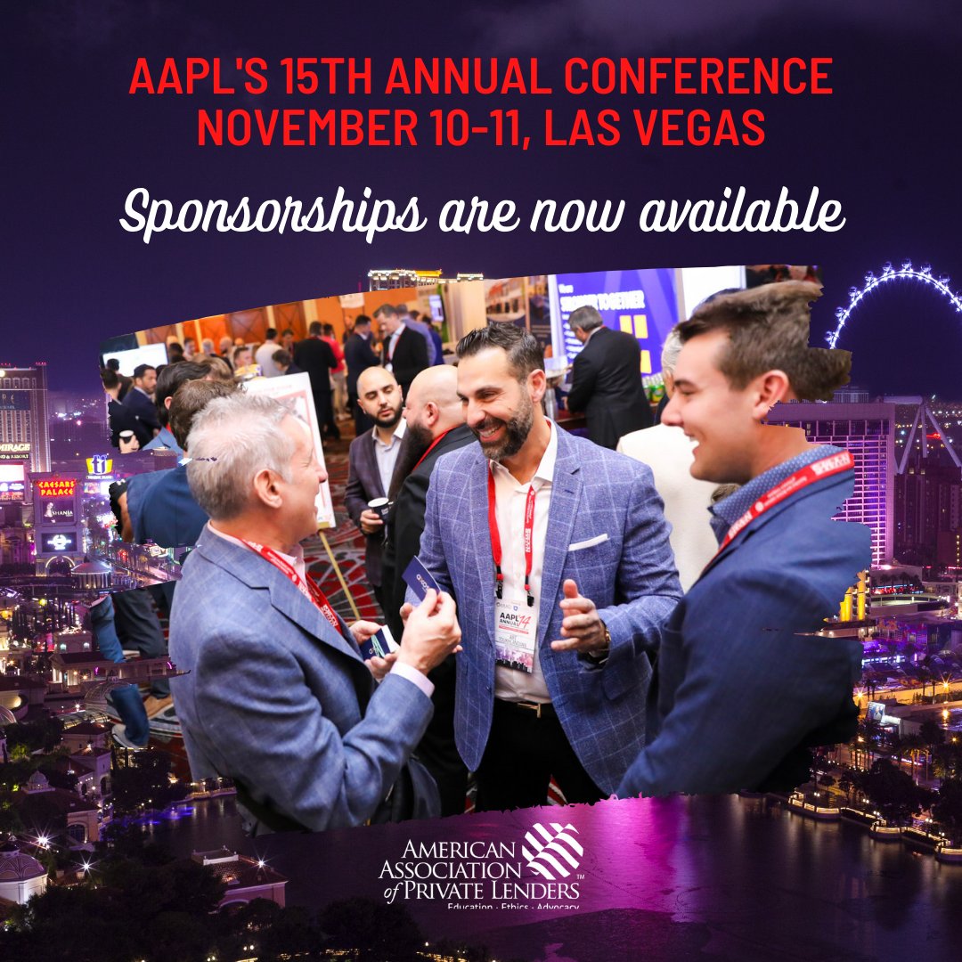 🌟 Put your company front & center at our 15th Annual Conference! Be part of an event filled with networking opportunities, insightful panels & growing the #privatelending industry! 🚀

Get info ➡️ rpb.li/z5E

#AAPLannual #chooseAAPL #whyAAPL #yourassociationatwork
