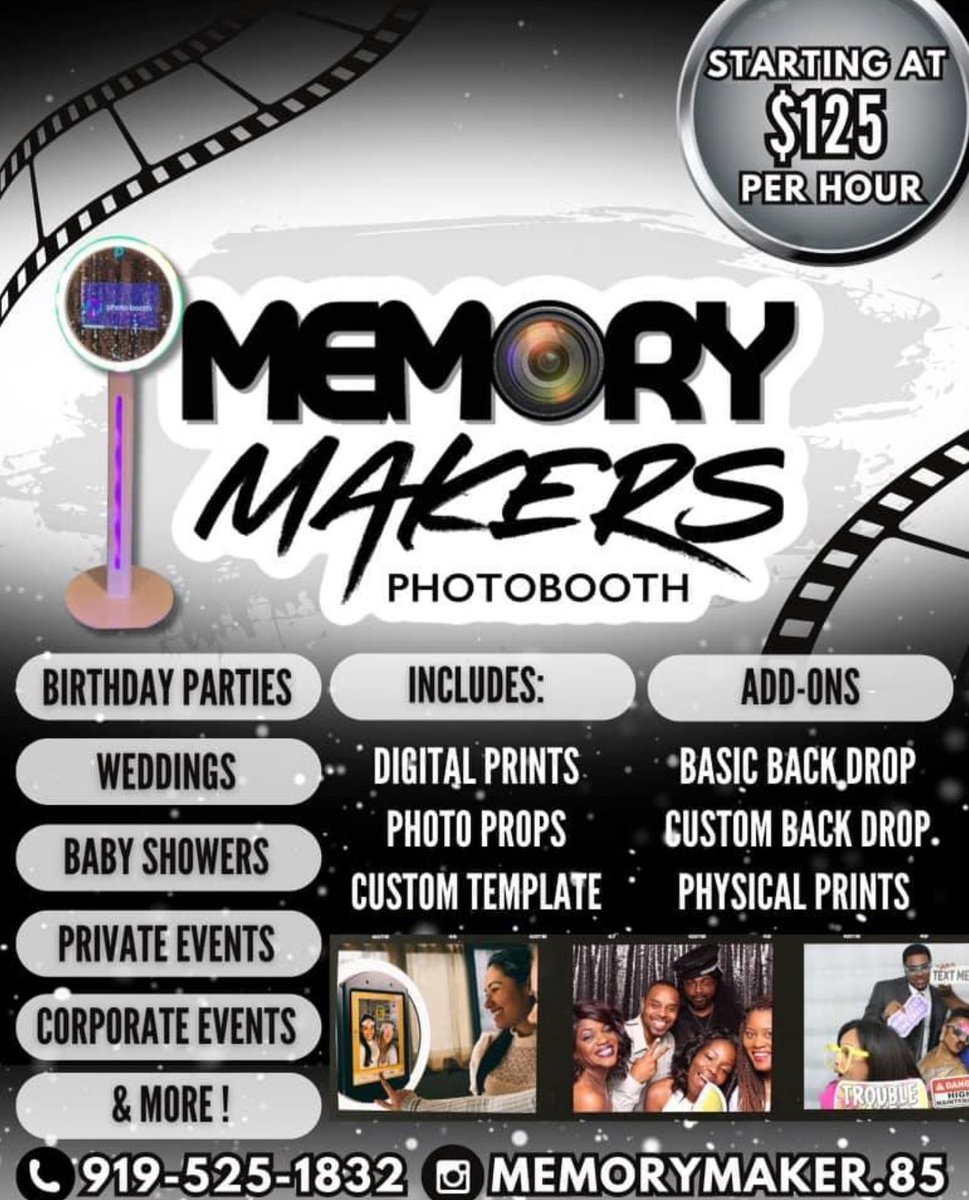 #BookMe! #RaleighNC #photobooth #photoboothrental #Graduation #BirthdayParties  #cookouts #clubs #bars #babyshowers #corporateevents