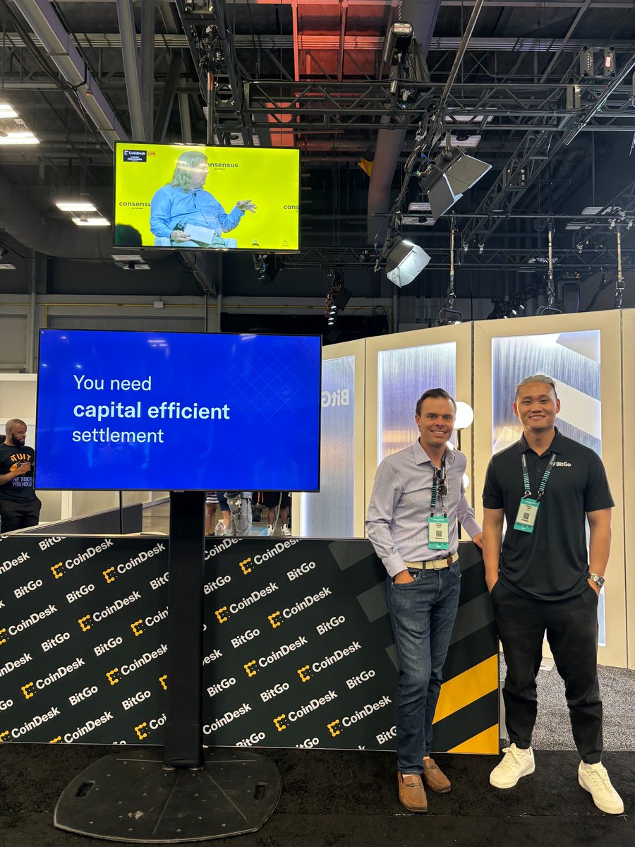 BitGo's tweet photo. If you're at @consensus2024 today come see BitGo at the @CoinDesk Live Studio!

Meet our team and learn about capital-efficient settlement 🤝 https://t.co/ukdRFRtKfJ