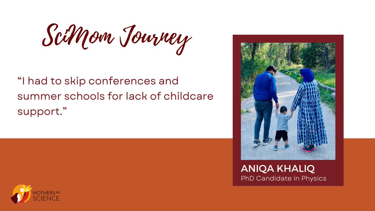 Read our latest inspiring #SciMomJourney from Aniqa Khaliq - PhD candidate in physics who faced the unique challenges of studying in a foreign country during COVID and while being pregnant with health complications. Full story 👇 mothersinscience.com/journeys/aniqa… #WomenInSTEM @Momademia