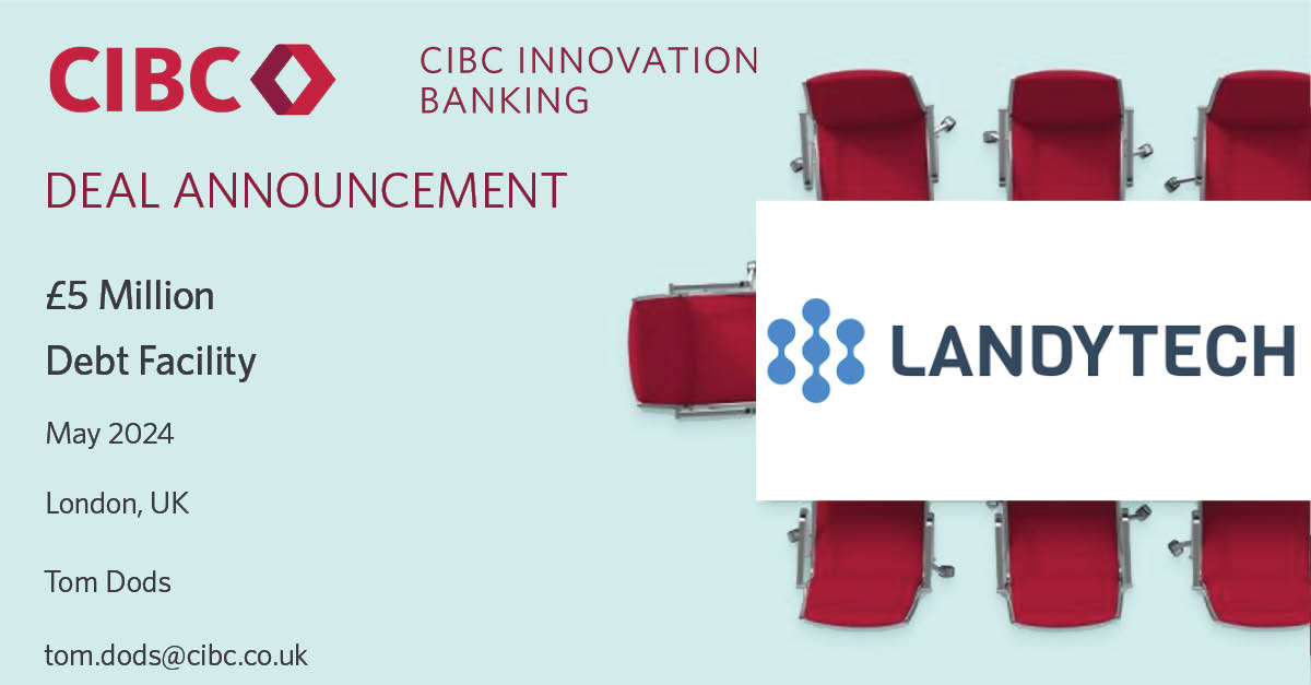 We are happy to announce a £5 million corporate debt facility to <a href="/landytech/">Landytech</a>, the next-generation investment management platform for asset owners, managers and advisors.
Read more: innovationbanking.cibc.com/press-releases…