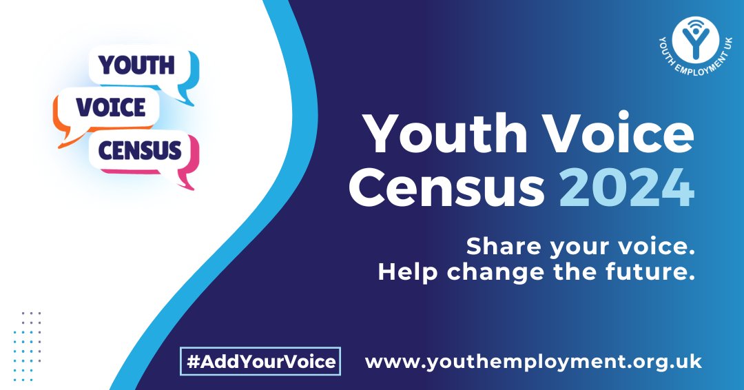 Aged 11-30? Come and get your voice heard and make a difference 💙 The @YEUK2012 Youth Voice Census is a temperature check on how young people in the UK feel about life, study, work and general prospects. Come and take part: survey.alchemer.eu/s3/90685780/Yo…