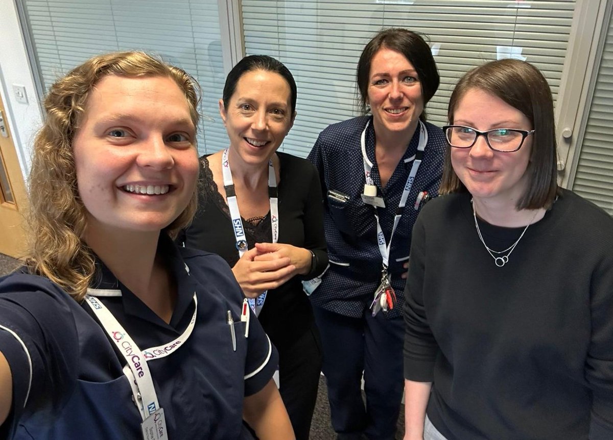 A morning with these absolute stars 🌟 <a href="/ncitycare/">Nottingham CityCare</a> <a href="/samaldridge/">Sam</a> Great discussion and information sharing with our District Nurses. Innovation, quality improvement, safety, &amp; staff wellbeing  #Communitynursing