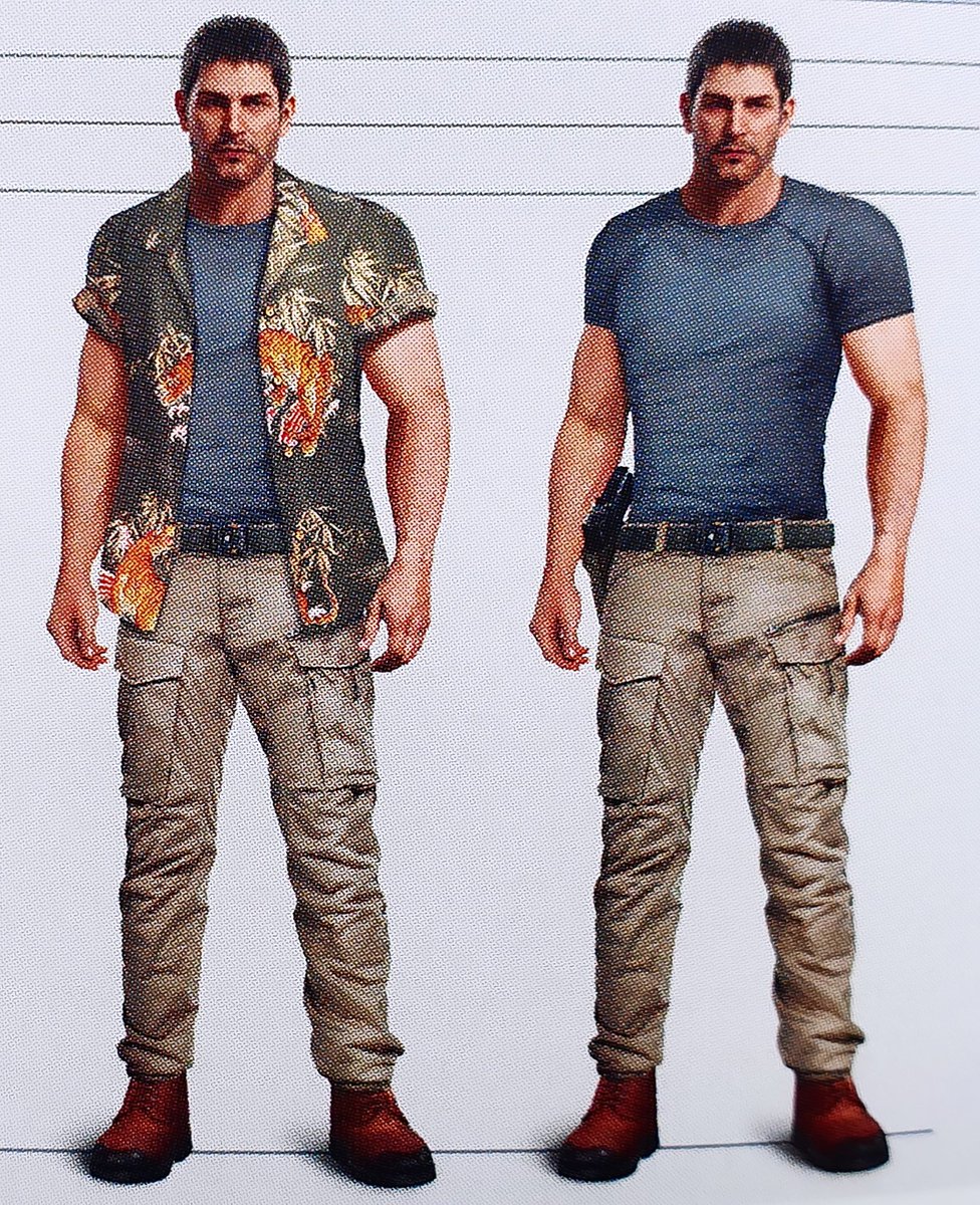 Chris' Resident Evil Death Island Concept Art that has, so far, only been featured in the Japan exclusive Cinema Booklet. 🖤 #residentevil #chrisredfield